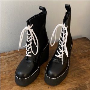 Black leather boots